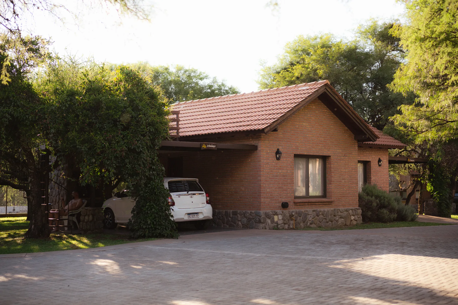 Entrada de cabaña Arandano en La Quinta Resort