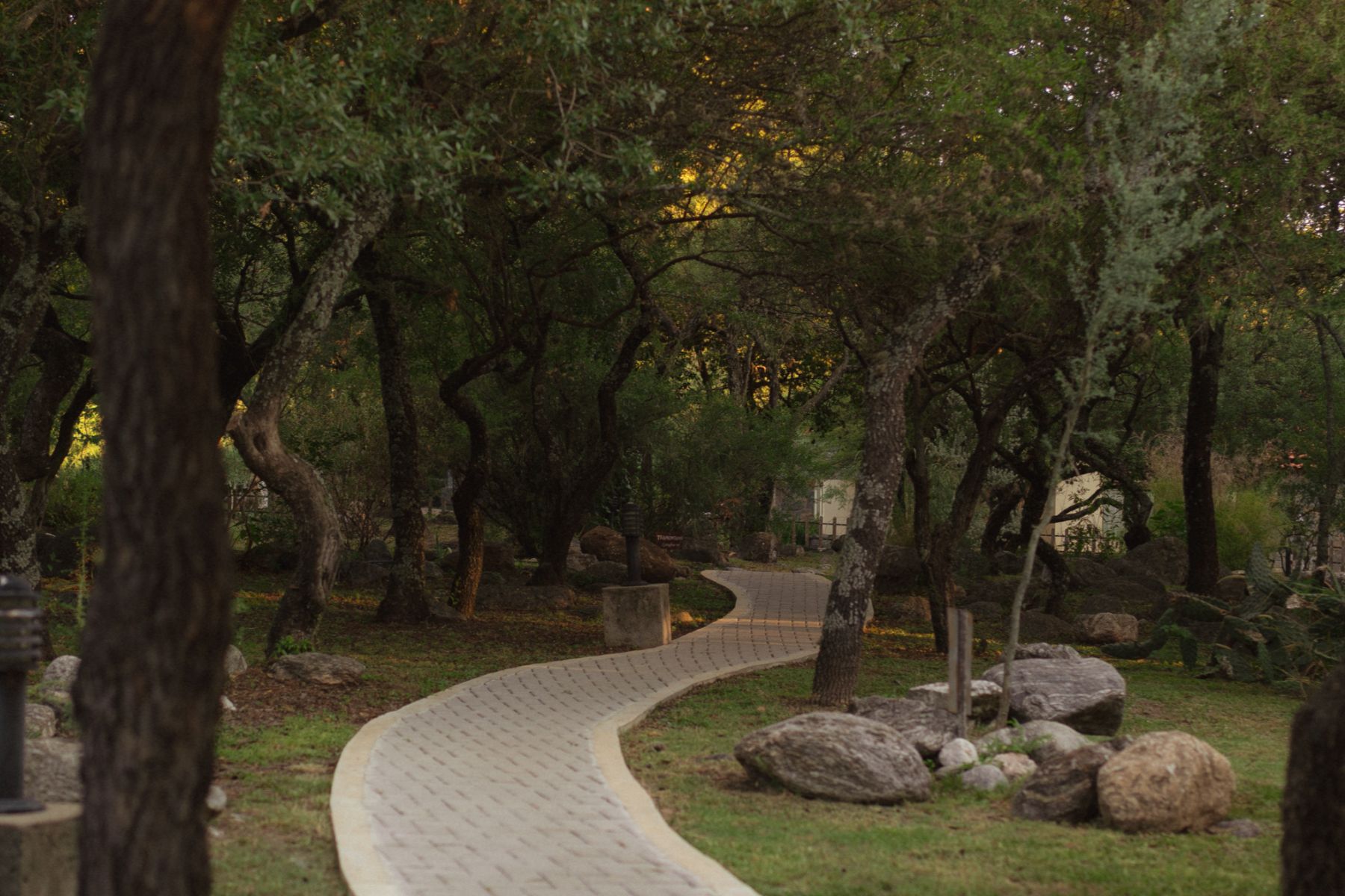 Cabañas con sendero para turistas